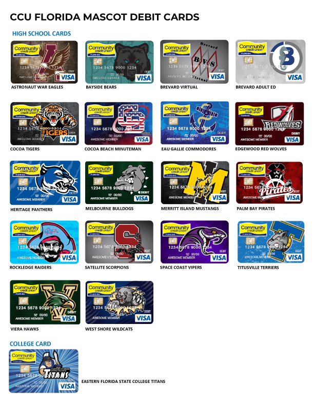 Mascot Card Debit Card Selection